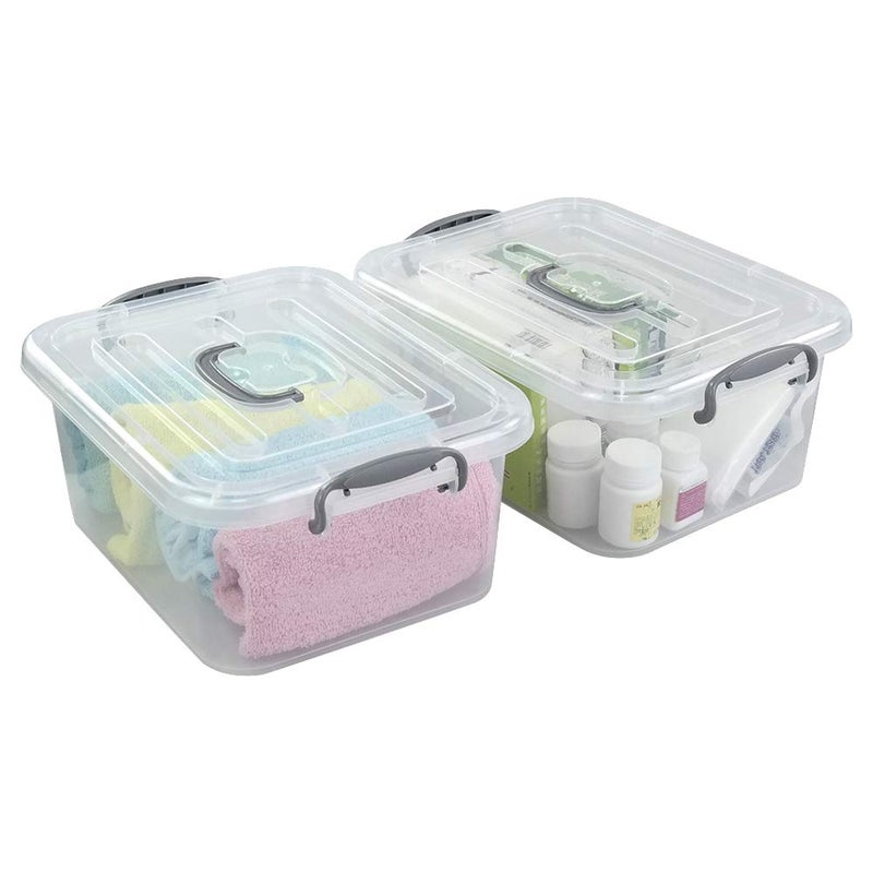 Kekow 2-Pack Clear Storage Latch Box, Plastic Containers with Lids, 8 L - Image 2